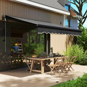 Dark Grey 3 x 2.5m Electric Retractable Awning with Remote Control UV30+ Sun Shade by Outsunny