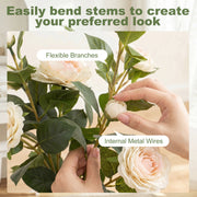 Artificial Camellia Plant 65 cm for Easy Indoor Greenery No Watering Needed White Homcom