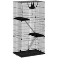 Indoor Cat Cage With 3 Tiers for Safe Play and Easy Cleaning Black