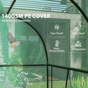 Walk In Garden Greenhouse With Zipped Door For Growing Plants And Herbs Green AOSOM