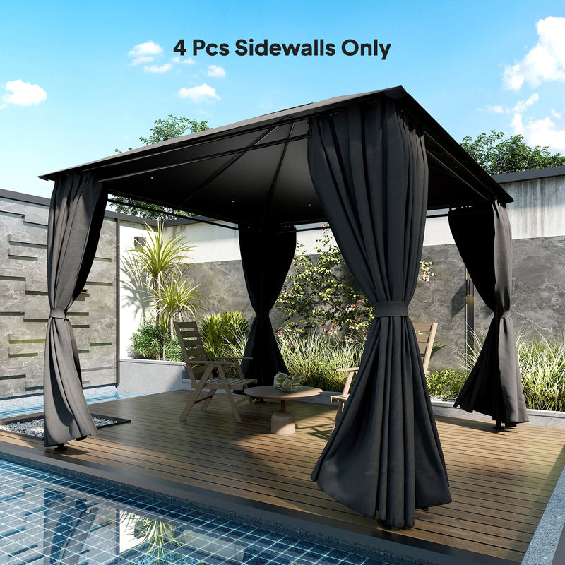 Gazebo Side Panels for 3 x 3 m Frame with Mesh Windows for Privacy and Shade Outsunny