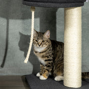 5 Tier Floor to Ceiling Cat Tree Tower With Hammock and Bed for Indoor Cats Black Cream