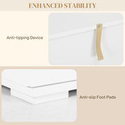 White High Gloss LED Sideboard Cabinet with Storage Shelves and Modern Design