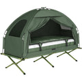 Outsunny 1 person Foldable Camping Tent w/Sleeping Bag Air Mattress Outdoor Hiking Picnic Bed cot w/Foot Pump
