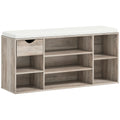 Grey Shoe Storage Bench With Cushioned Seat Ideal For Hallway Or Bedroom Organisation
