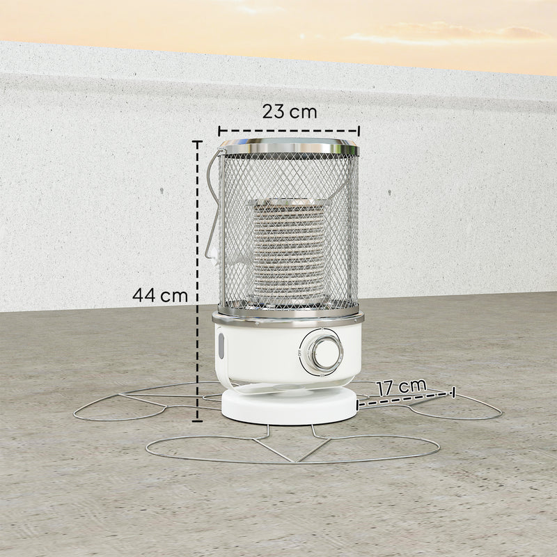 Freestanding 2000W Electric Patio Heater with Tip Over Protection for Outdoor Use, White