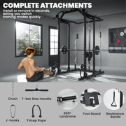 Cable Crossover Machine with Lat Pull Down for Full Body Strength Training Grey AOSOM