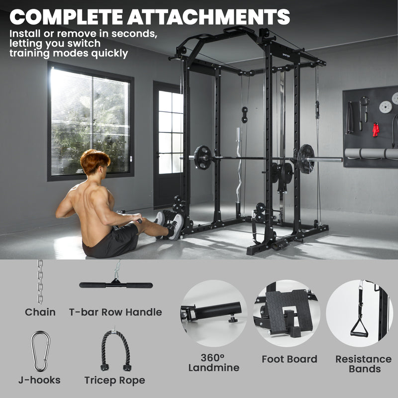 Cable Crossover Machine with Lat Pull Down for Full Body Strength Training Grey AOSOM