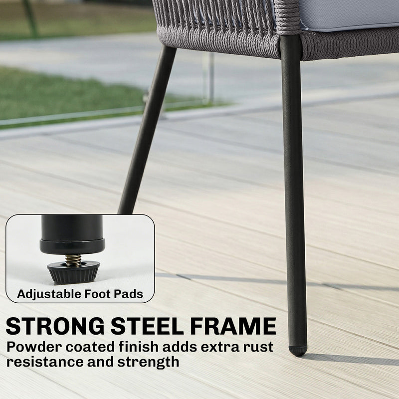 4 Piece Outdoor Sofa Set with Cushions and Coffee Table for Relaxed Garden Seating Dark Grey Outsunny