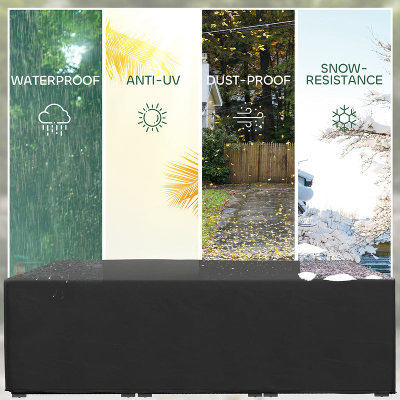 Waterproof Black Furniture Cover 155 x 222cm for Outdoor Protection by Outsunny