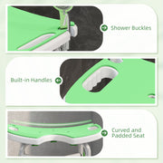Height Adjustable Padded Shower Stool with U Shaped Seat for Bathroom Comfort Green