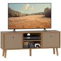 TV Stand Cabinet for TVs up to 50 Inch with Foldable Drawers Brown by HOMCOM
