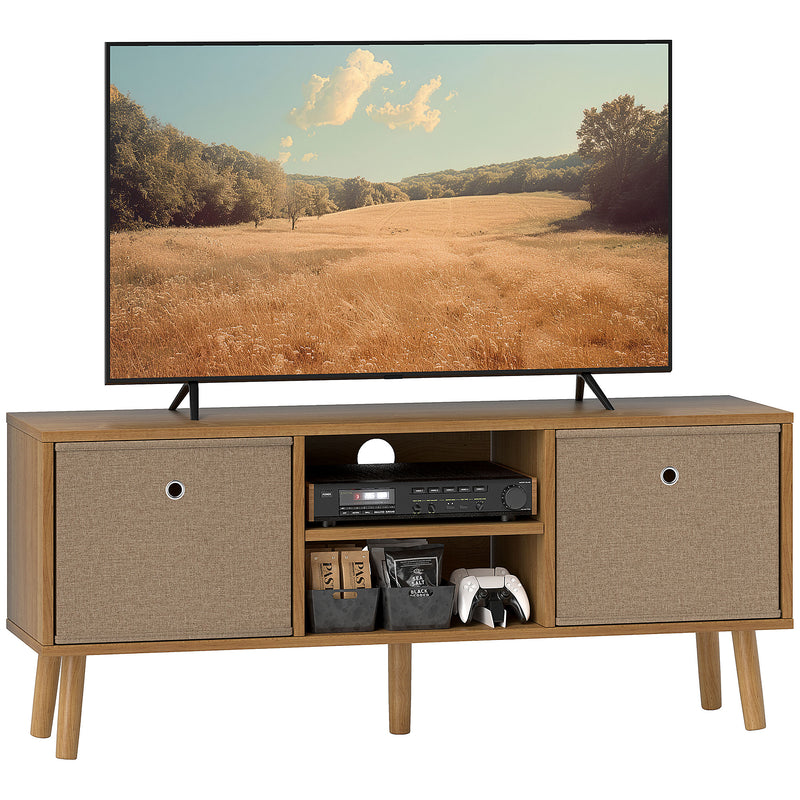 TV Stand Cabinet for TVs up to 50 Inch with Foldable Drawers Brown by HOMCOM