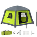 Inflatable 2 Person Camping Tent Quick Setup Waterproof Shelter With Mesh Windows Green