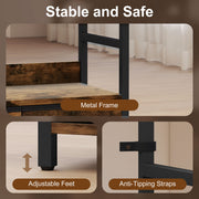 Industrial Style Bookcase With 4 Open Shelves And 3 Storage Drawers For Home Office Brown Black