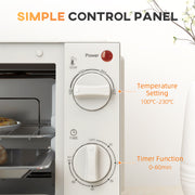 9L Mini Electric Oven With Adjustable Timer and Grill Function Ideal for Small Kitchens Cream