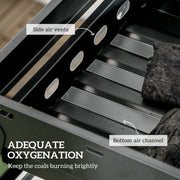 Portable Black Charcoal BBQ Grill with Folding Legs for Outdoor Cooking by Outsunny