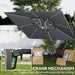 Grey 3m Garden Cantilever Parasol with Solar LED Lights and 360 Degree Rotation by Outsunny
