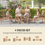 Wooden Garden Furniture Set for Relaxing Outdoor Seating with Coffee Table Outsunny