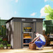 Grey Wood Grain Outdoor Garden Storage Shed with Weatherproof Design by Outsunny