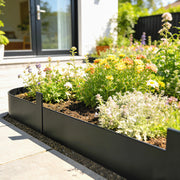 Metal Garden Border Fence Easy Fit Flexible Panels for Neat Flowerbeds and Paths Black AOSOM