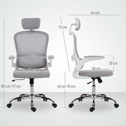 Ergonomic Mesh Back Office Chair With Lumbar Support For All Day Comfort, Grey