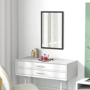 Wall Mounted Mirror 60 x 40 cm with Stylish Frame for Bathroom or Hallway Black