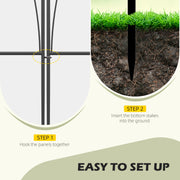 Set of Five Black Decorative Metal Garden Fence Panels 61cm for Borders and Edging