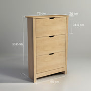 Slim Wooden Shoe Cabinet with 3 Drawers and Adjustable Shelves for 18 Pairs by HOMCOM