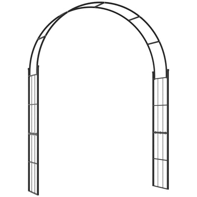 Metal Garden Arch for Climbing Plants and Outdoor Entrances Black Outsunny