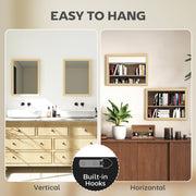 HOMCOM Wall Bathroom Mirror, 30 x 40 cm Wall-Mounted Mirror for Living Room, Bedroom, Hallway, Set of 2, Natural AOSOM