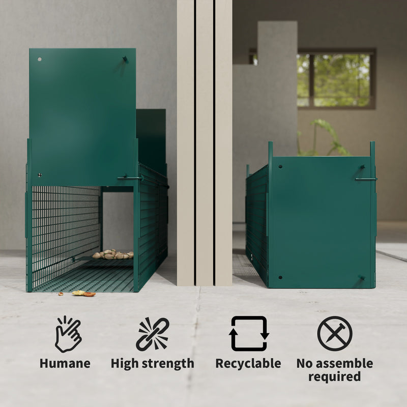 Two Door Live Animal Trap for Rats and Mice Ideal for Humane Capture, Dark Green