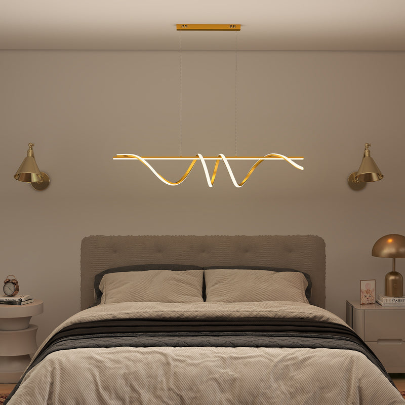 Ceiling Pendant Light with Adjustable Colour Temperatures Ideal for Living Room Gold Tone AOSOM