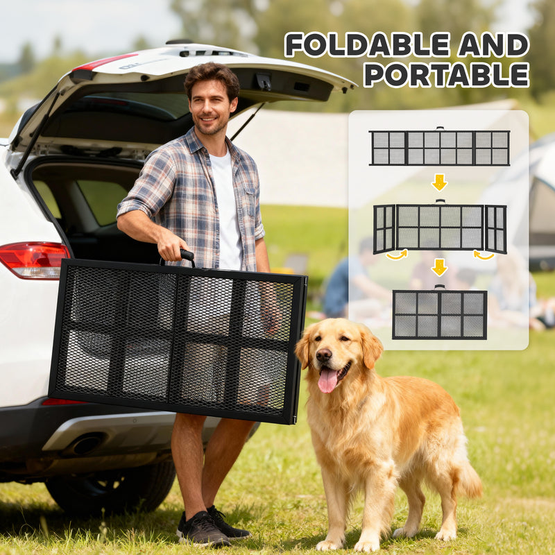 Extra Long Dog Ramp for Car with Non Slip Surface Ideal for Large Pets Black AOSOM