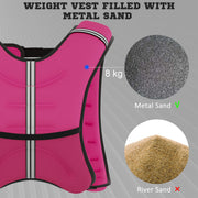 Adjustable Weighted Vest for Running and Strength Training with Mesh Pocket 8kg Pink AOSOM