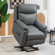 Electric Riser Recliner Chair With Adjustable Backrest For Mobility Support, Charcoal Grey