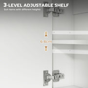 Wall Mounted Bathroom Mirror Cabinet With Soft Close Doors And Adjustable Shelf, White