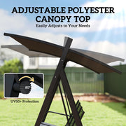 Garden Swing Seat for 3 with Adjustable Sun Shade and Breathable Fabric Grey Outsunny