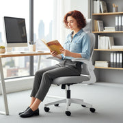 Ergonomic Office Chair With Adjustable Headrest And Foldable Backrest For Home Work Light Grey AOSOM