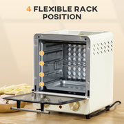 15L Electric Mini Oven with Grill and Adjustable Timer Ideal for Small Kitchens Cream White