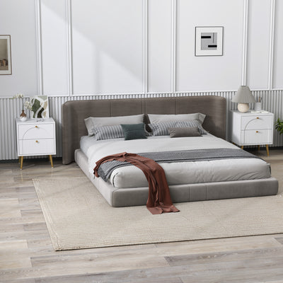 White 2 Drawer Bedside Table Set of 2 with Storage for Bedroom or Living Room by HOMCOM