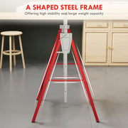 Adjustable Steel Saw Horse Set of 2 for DIY and Woodworking with Foldable Design Red AOSOM