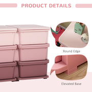 Kids Storage Unit with Six Fabric Drawers Ideal for Toys and Books Organisation, Pink