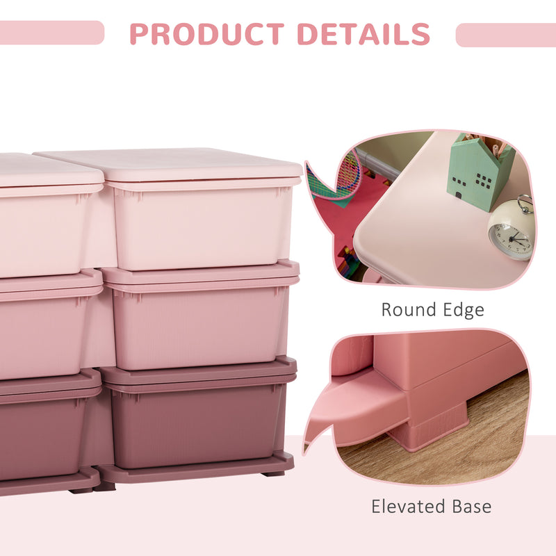 Kids Storage Unit with Six Fabric Drawers Ideal for Toys and Books Organisation, Pink
