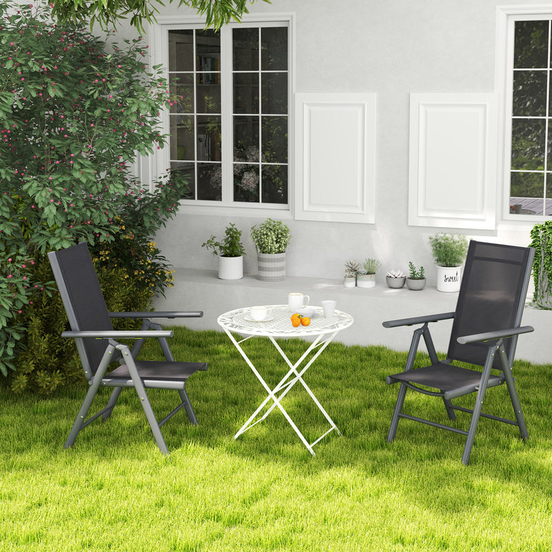 Set of 2 Folding Camping Chairs with Aluminium Frame and Breathable Mesh Seat by Outsunny