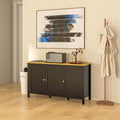 Black Sideboard Buffet Storage Cabinet with Adjustable Shelves for Organised Hallway or Living Room
