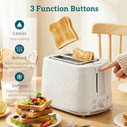 1.7L Rapid Boil Kettle and 2 Slice Toaster Set With Browning Control Cream AOSOM