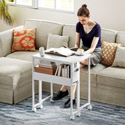 White Drop Leaf Writing Desk 63 cm Compact Space Saving Home Office Workstation