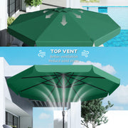 Patio Parasol with Adjustable Tilt for Sun Protection and Easy Use 3m Green AOSOM