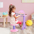 32 Key Kids Electronic Keyboard Piano With Microphone And Stool For Musical Play AOSOM
